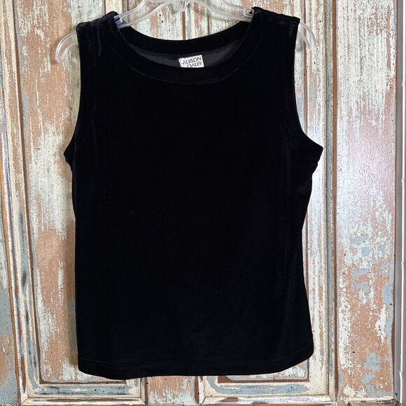 Allison Daley Black Velour/Velvet Tank Top 12 Sleeveless - Picture 4 of 7